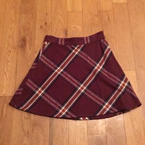 Cross cross plaid skater skirt